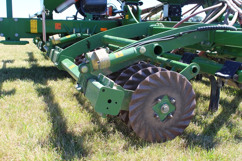 A set of wavy front discs do the initial cultivation work.